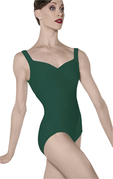 Wear Moi Fasutine Pinch Front Adult Leotard Forest Green